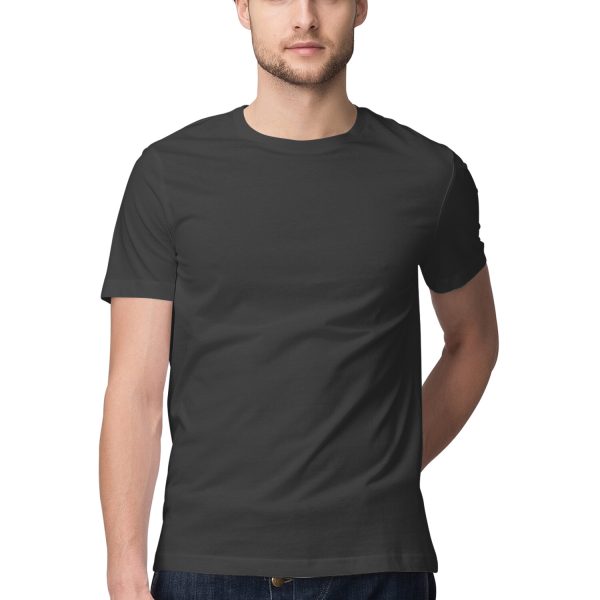 Black Plain Half Sleeve Round Neck T-Shirt