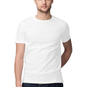 White Half Sleeve Round Neck T-Shirt