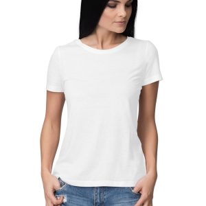 Women's Half Sleeve Round Neck T-Shirt White